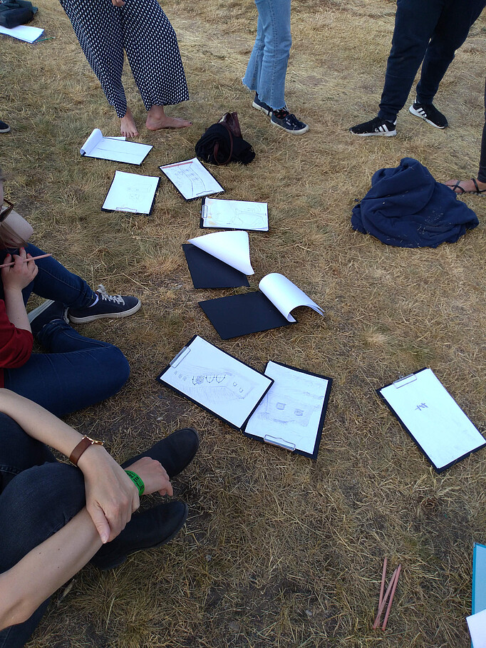Photo of participants drawing 