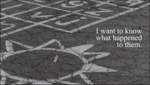 Bild einer Kreidezeichnung mit dem Text "I want to know what happened to them