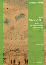 Buchcover mit grafischen Elementen und einer Zeichnung