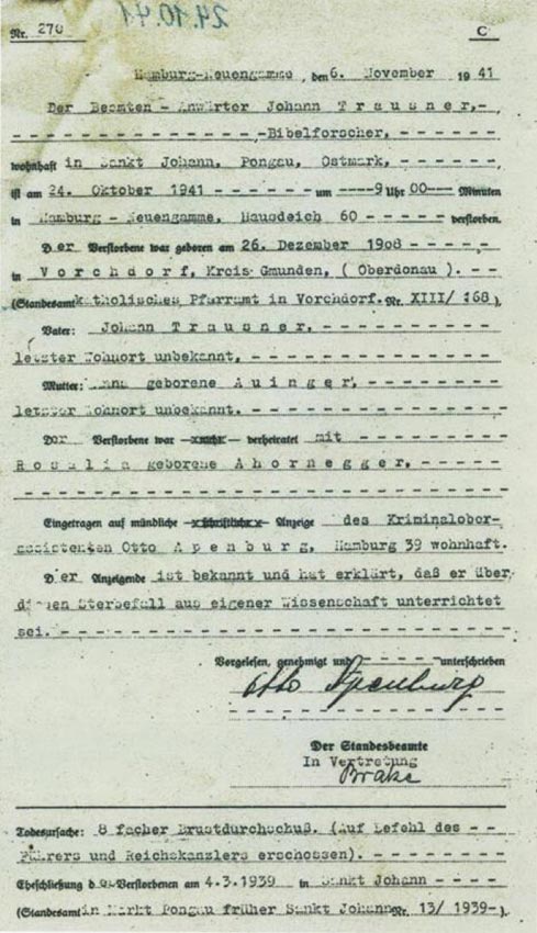 Totenbescheinigung